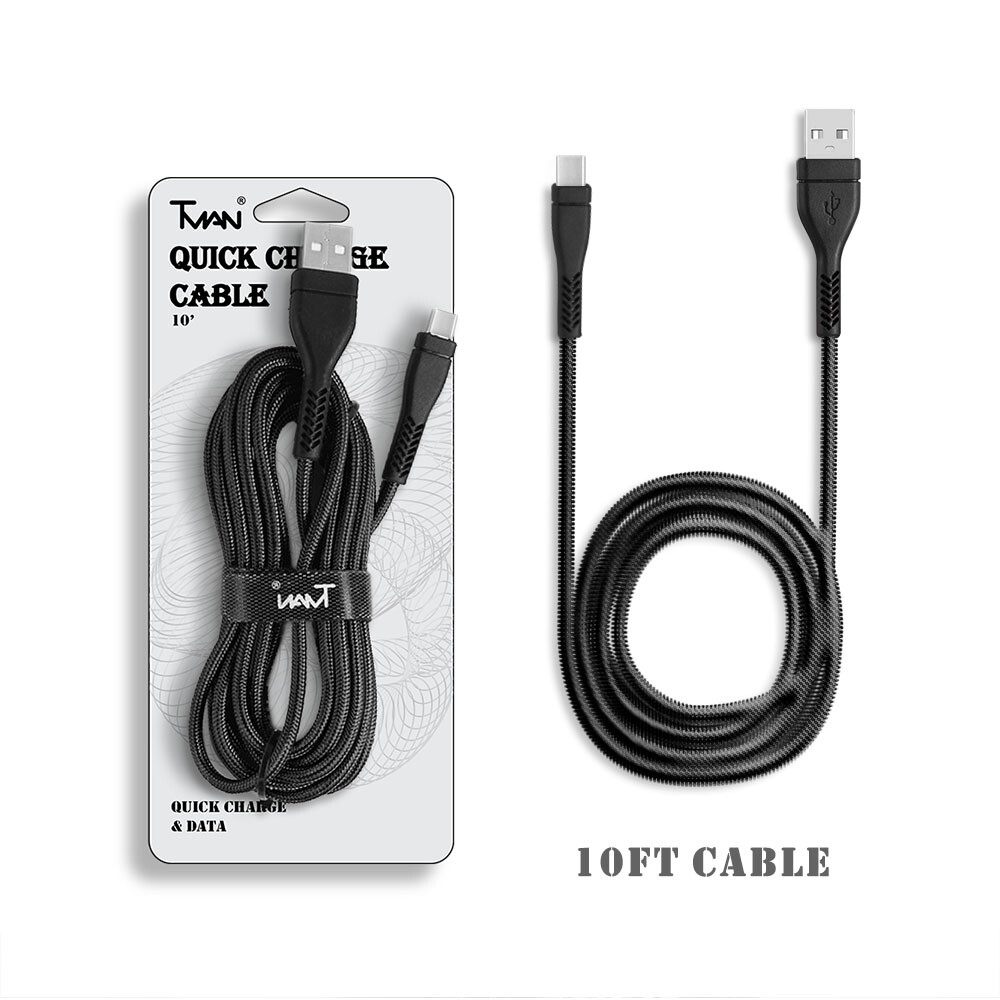 (10 Packs) USB Type C FAST Charging Cables 3m/10ft Braided USB-C Android Charger