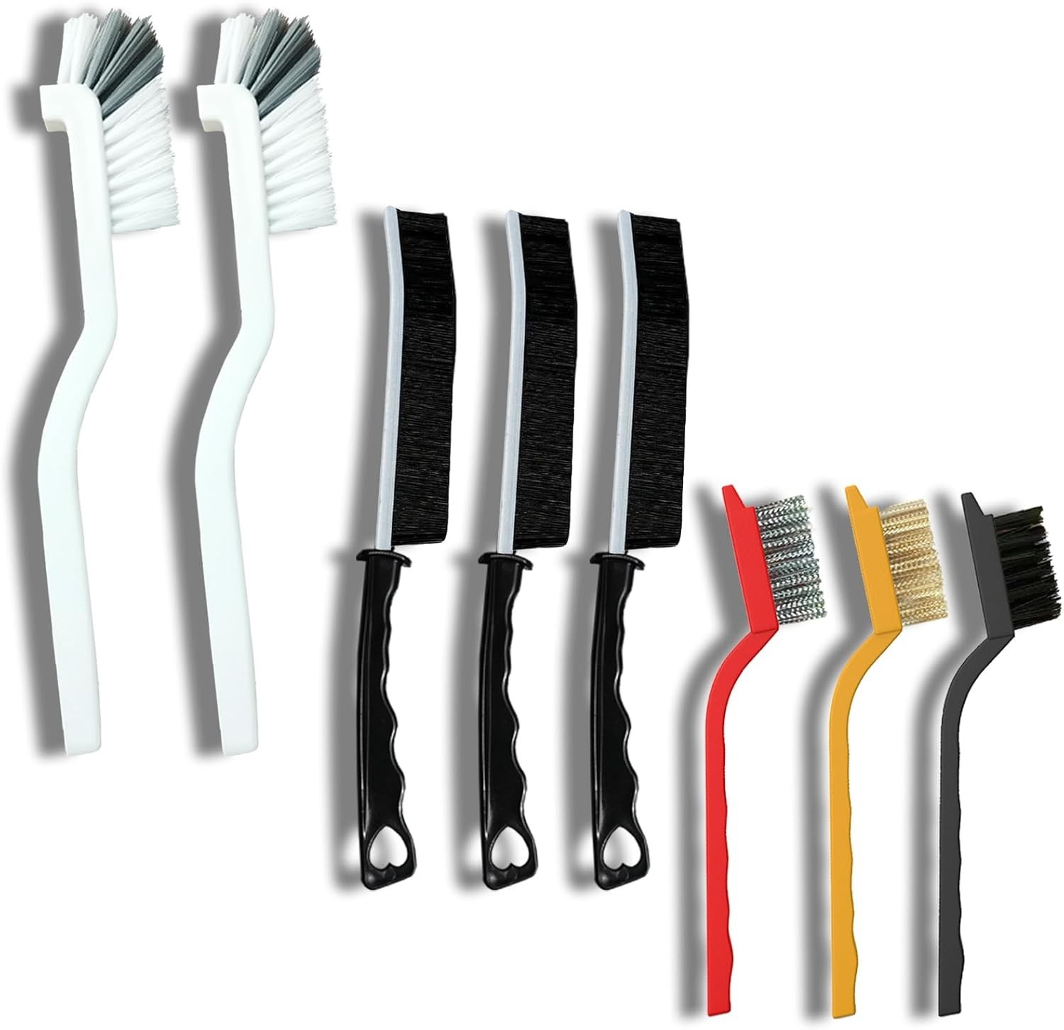 Crevice Cleaning Brush Set, Multi-Purpose Hard Bristle Brushes for Deep Clean...