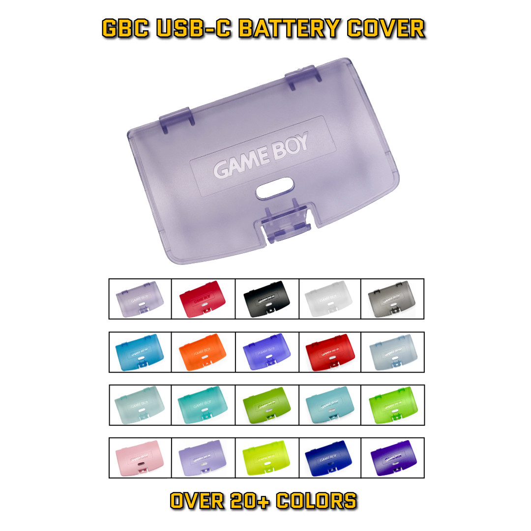 Nintendo Game Boy Color GBC USB-C Compatible Battery Cover - Pick your color!