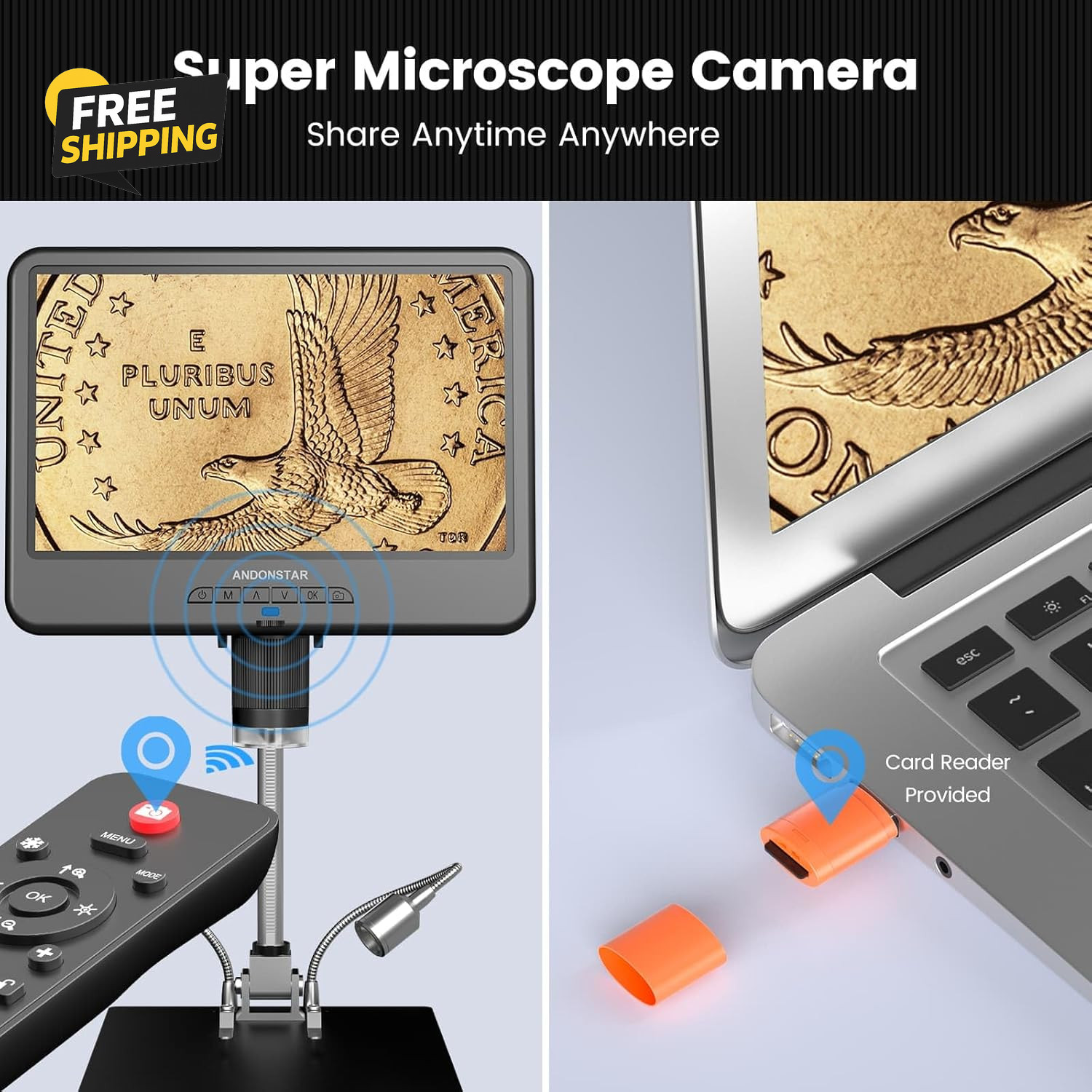 AD210 10.1 Inch LCD Digital Microscope for Adults, Soldering Microscope