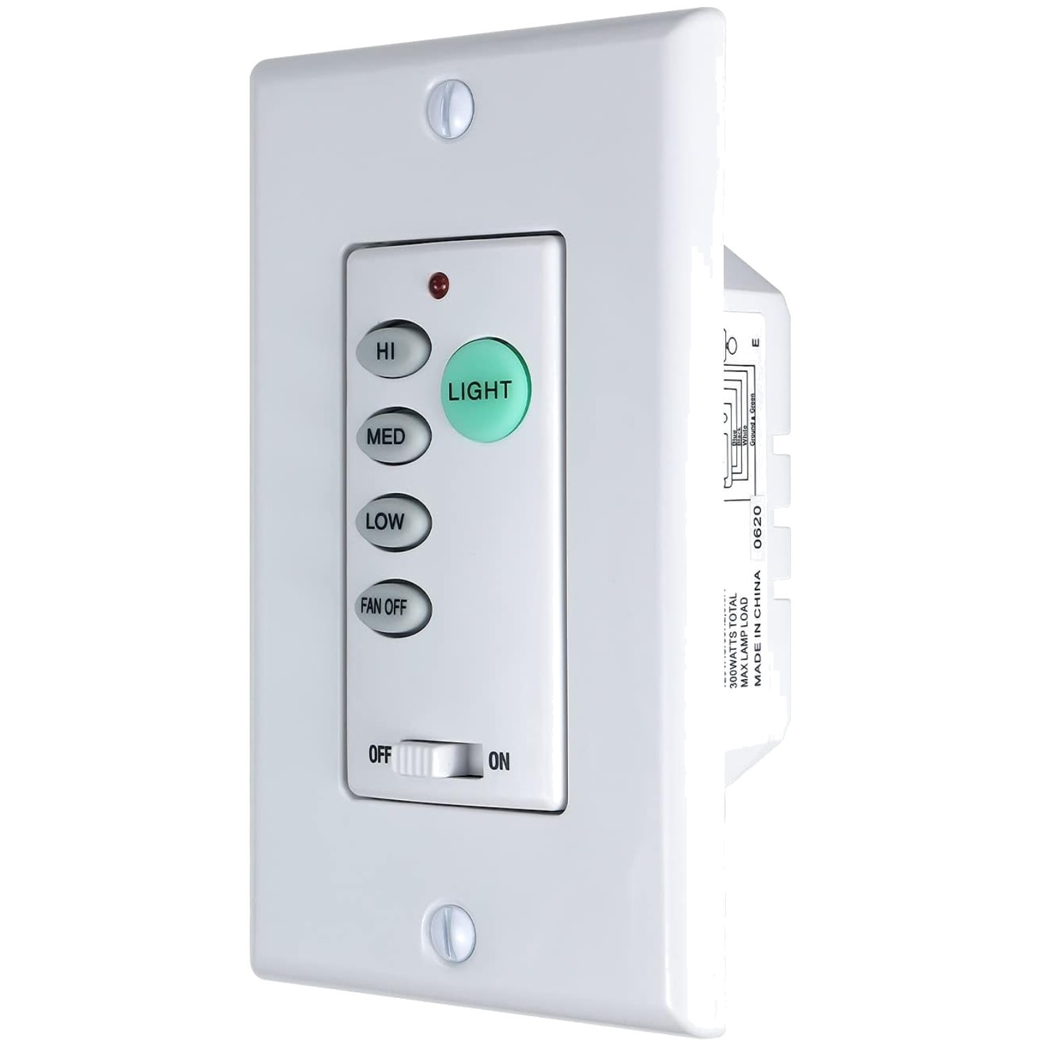 Ceiling Fan Remote Control Wall Switch - White