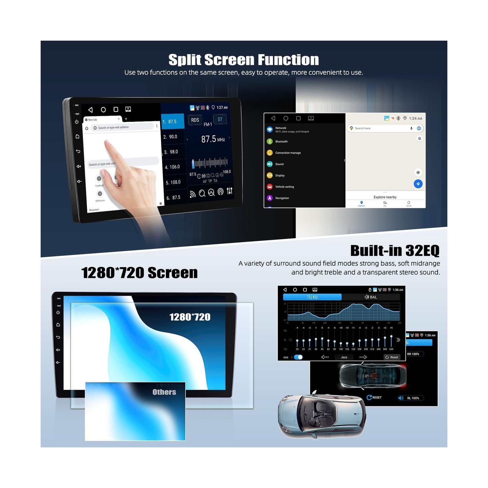 [4G+64G] Car Radio for Jeep Grand Cherokee 1998-2005 with Wireless CarPlay An...