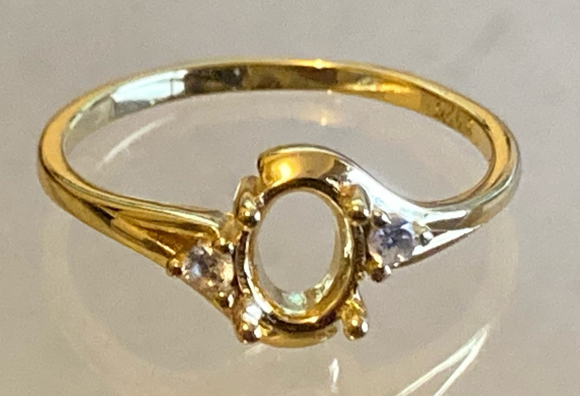 Solid Silver Ring Blanks - All Sizes - For Stones 7 x 5 mm  Stamped S925