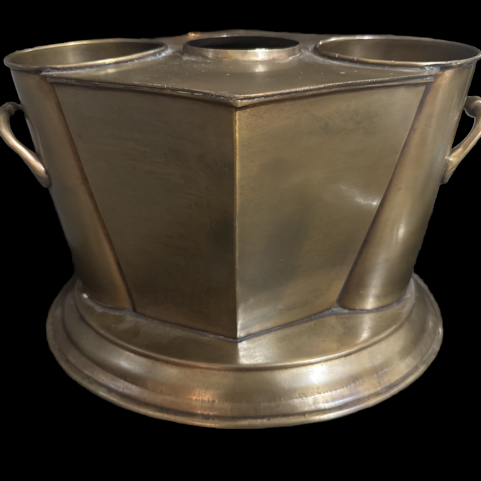 Brass wine cooler. Holds 2 Bottles/ice bucket