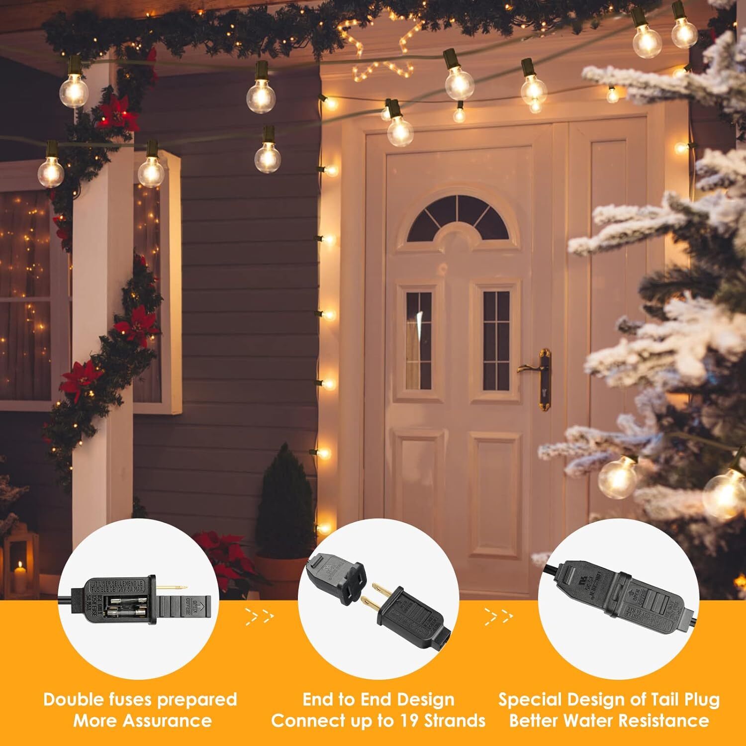 Solar String Lights - 100Ft LED Outdoor String Lights - Shatterproof, Waterproof