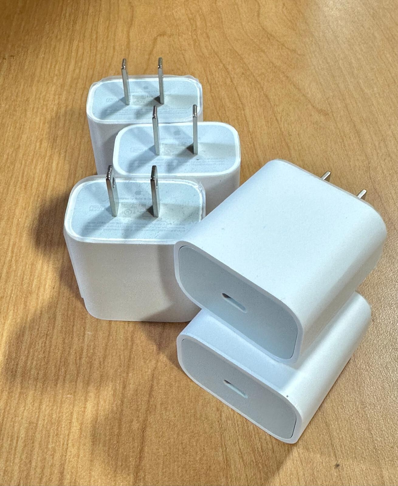 Genuine Used Apple 20W USB-C Fast Charger Wall Adapters iPhone 12 13 14 (5-Pack)