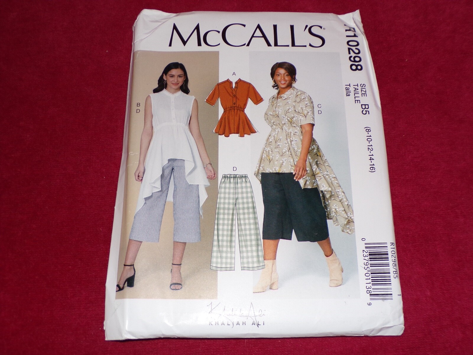 🌼 McCALL'S #R10298-LADIES HIGH LOW TOPS - TUNICS & CAPRI PANT PATTERN  8-24W FF