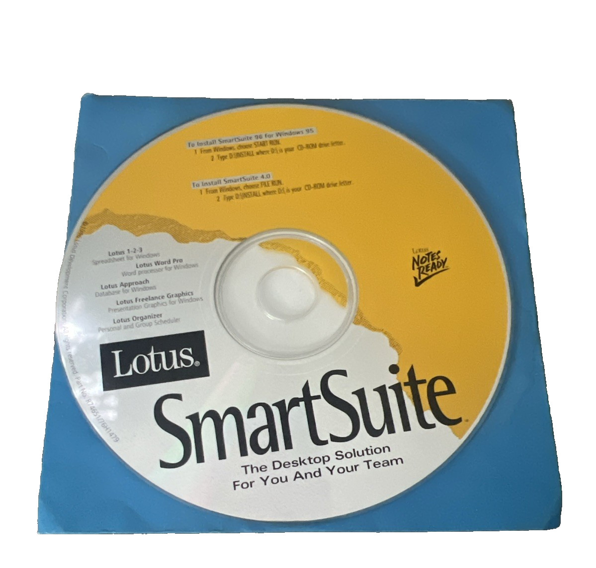 Vintage Lotus SmartSuite 96 CD Word Pro 123 Approach Graphics Organizer