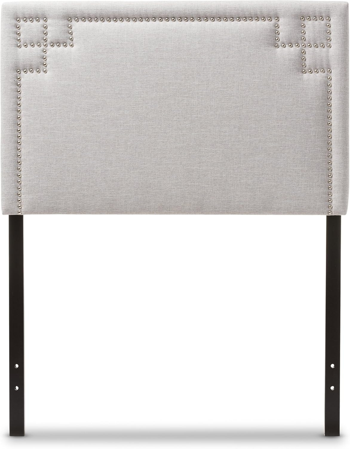Modern Greyish Beige Twin Size Upholstered Headboard by