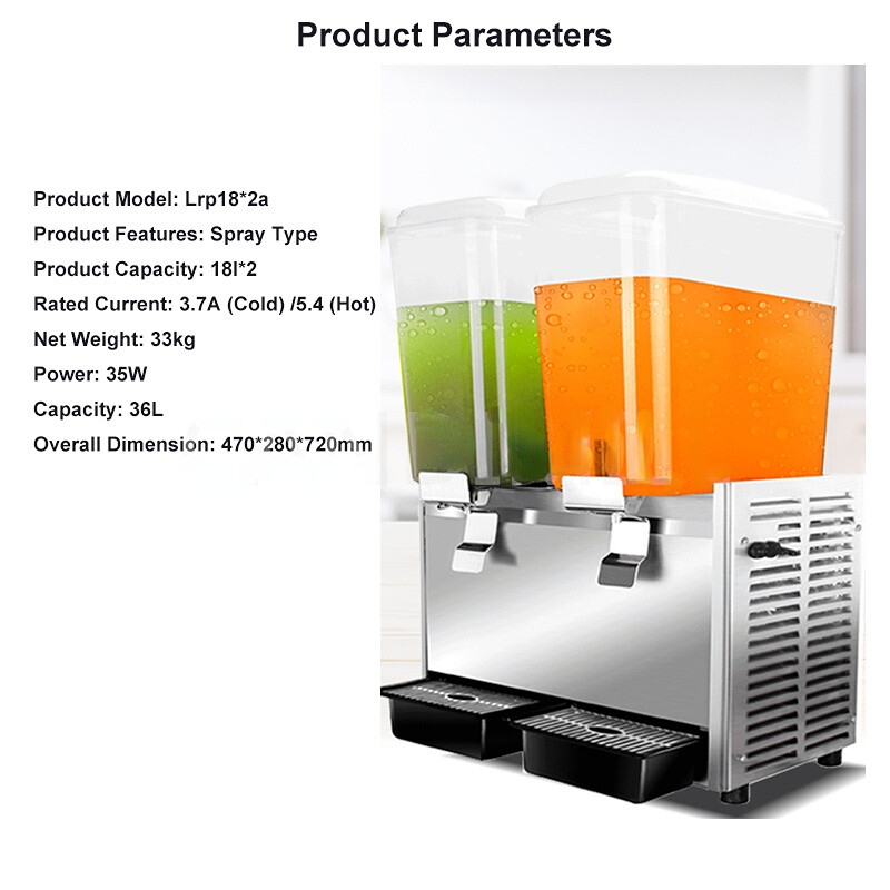 36L Desktop Automatic Double Cylinder Juicer Cold And Hot Drink Machine