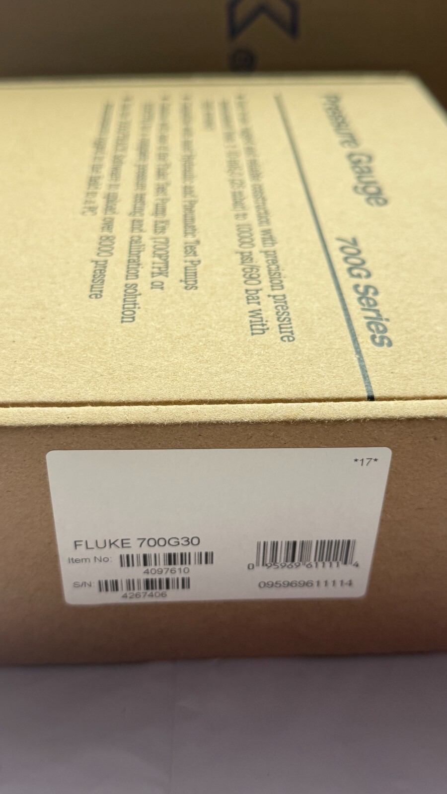 FLUKE 700G30 Digital Test Calibration Pressure Gauge