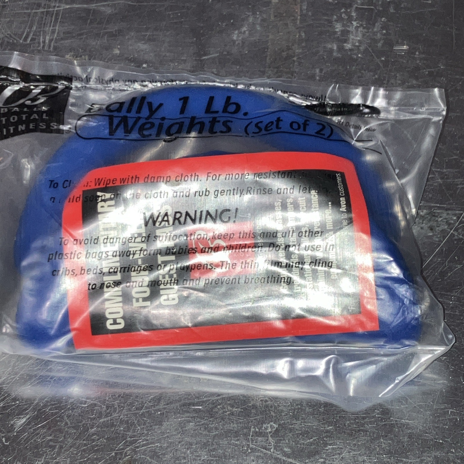 2 Lb Pair Bally Total Fitness Walking Weights Blue Soft Neoprene Grip 1 lb ea.