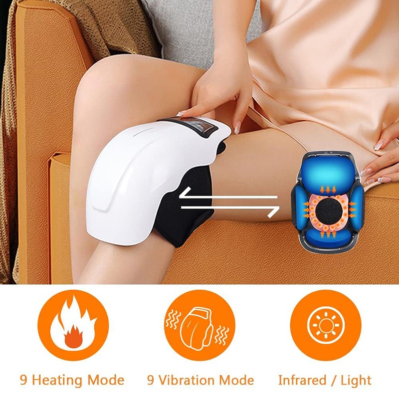 Knee Massager with Red Light Heat Infrared Therapy Relief Vibrating Compression
