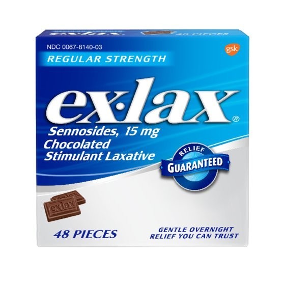 Ex-lax Regular Strength Chocolated Stimulant Laxative 48 Pieces Fast Shipping