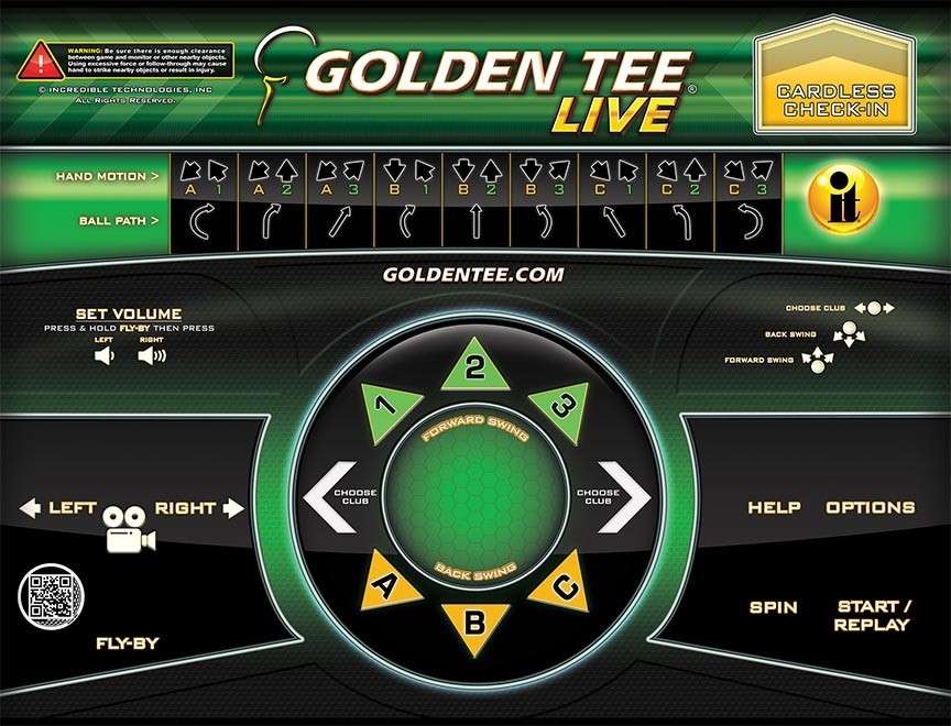 Golden Tee Live control panel overlay graphics CPO - 24.25" x 18.25"