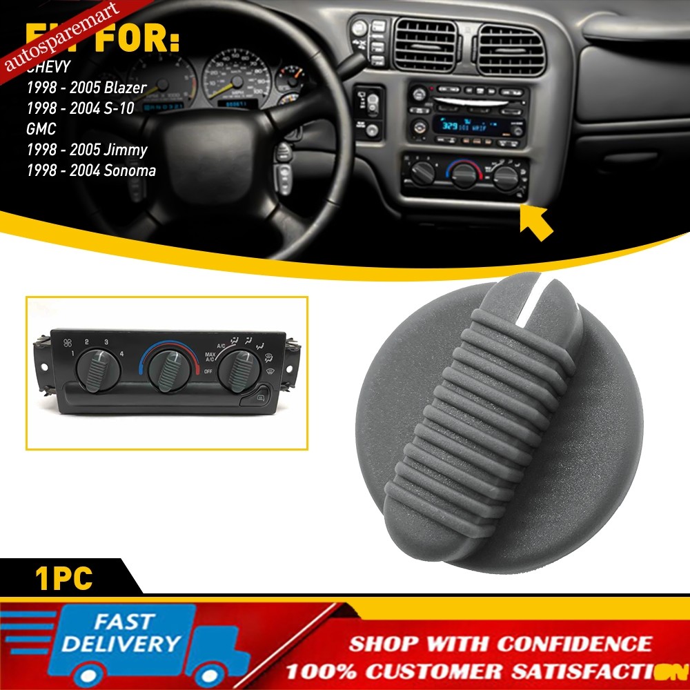 FITS 98-05 CHEVY S10 BLAZER GMC JIMMY CONTROL CLIMATE A/C FAN HEATER KNOB TEMP