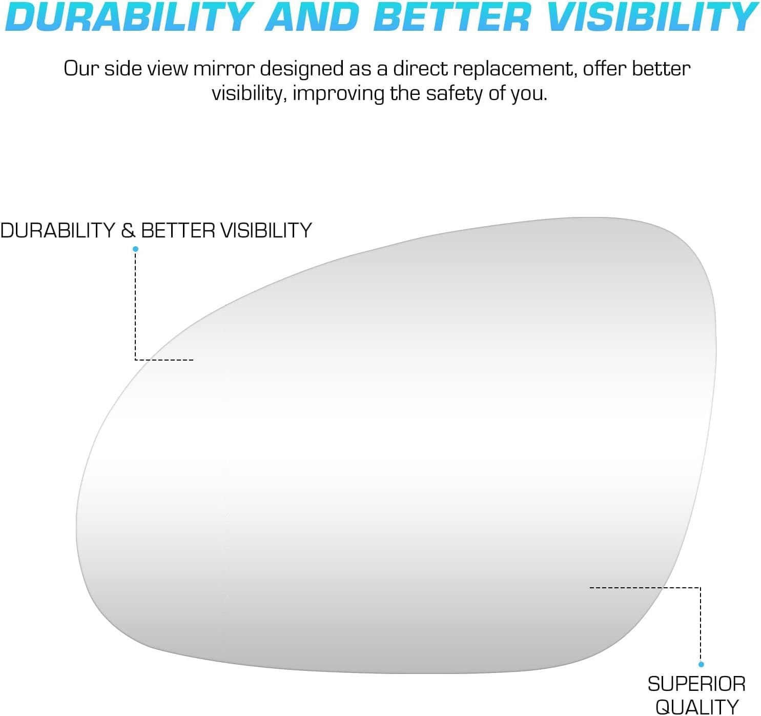 Driver Left Side Heated Convex Mirror Glass - Side View Replace for Fit for 2005