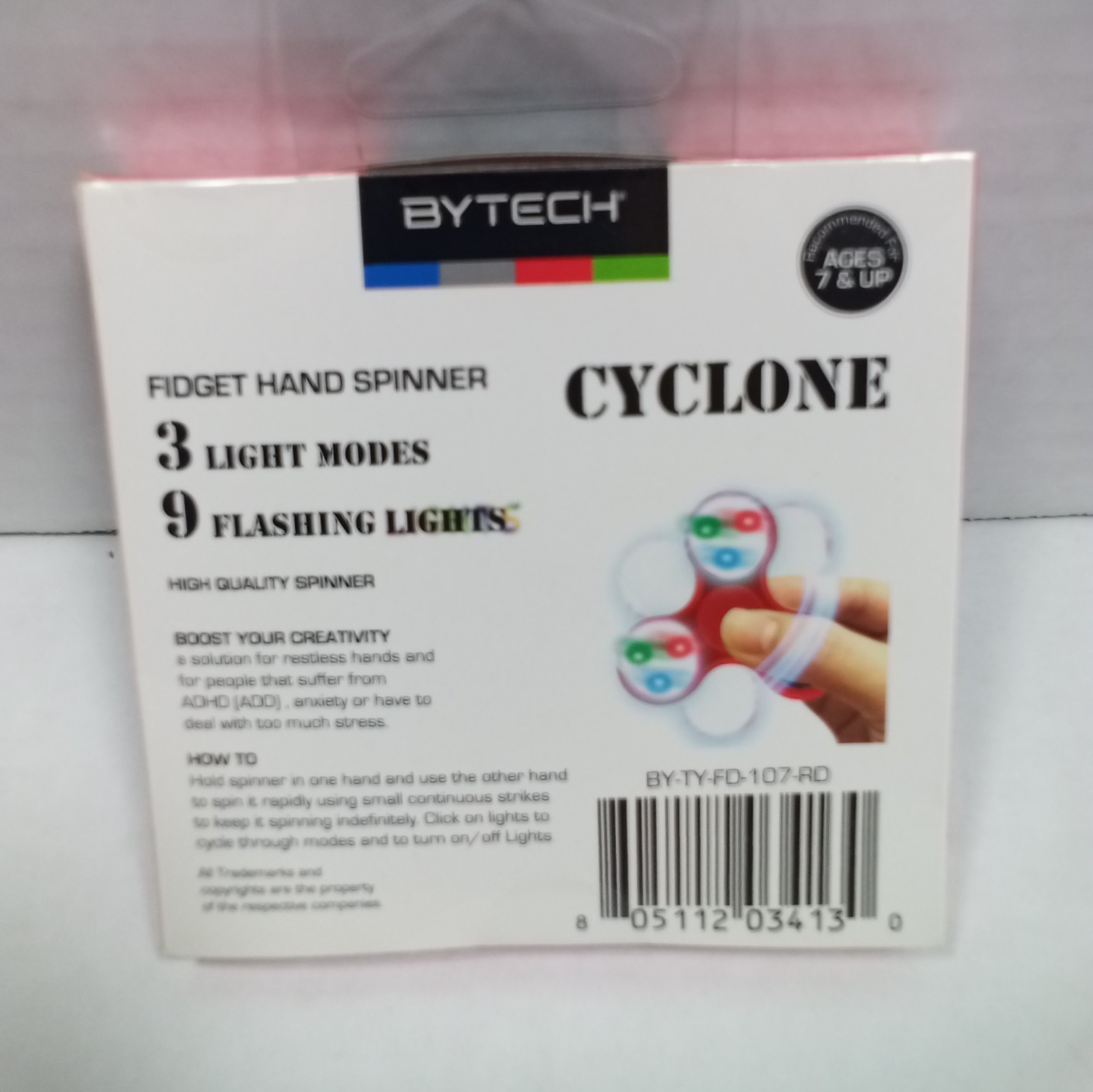 Bytech Fidget Spinner LED Plastic Toy Bearing