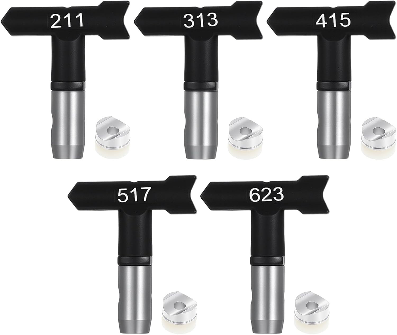 Graco Paint Sprayer Tips, 5 Pcs Airless Paint Sprayer Tips Set (211/313/415/517/