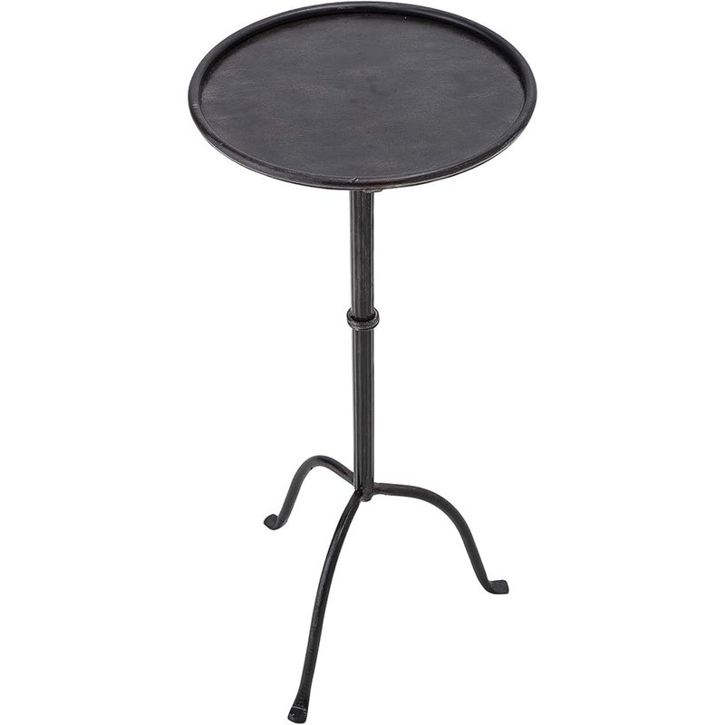 Elegant Metal Martini Table Sleek Round Accent Side Cocktail Table Modern Decor