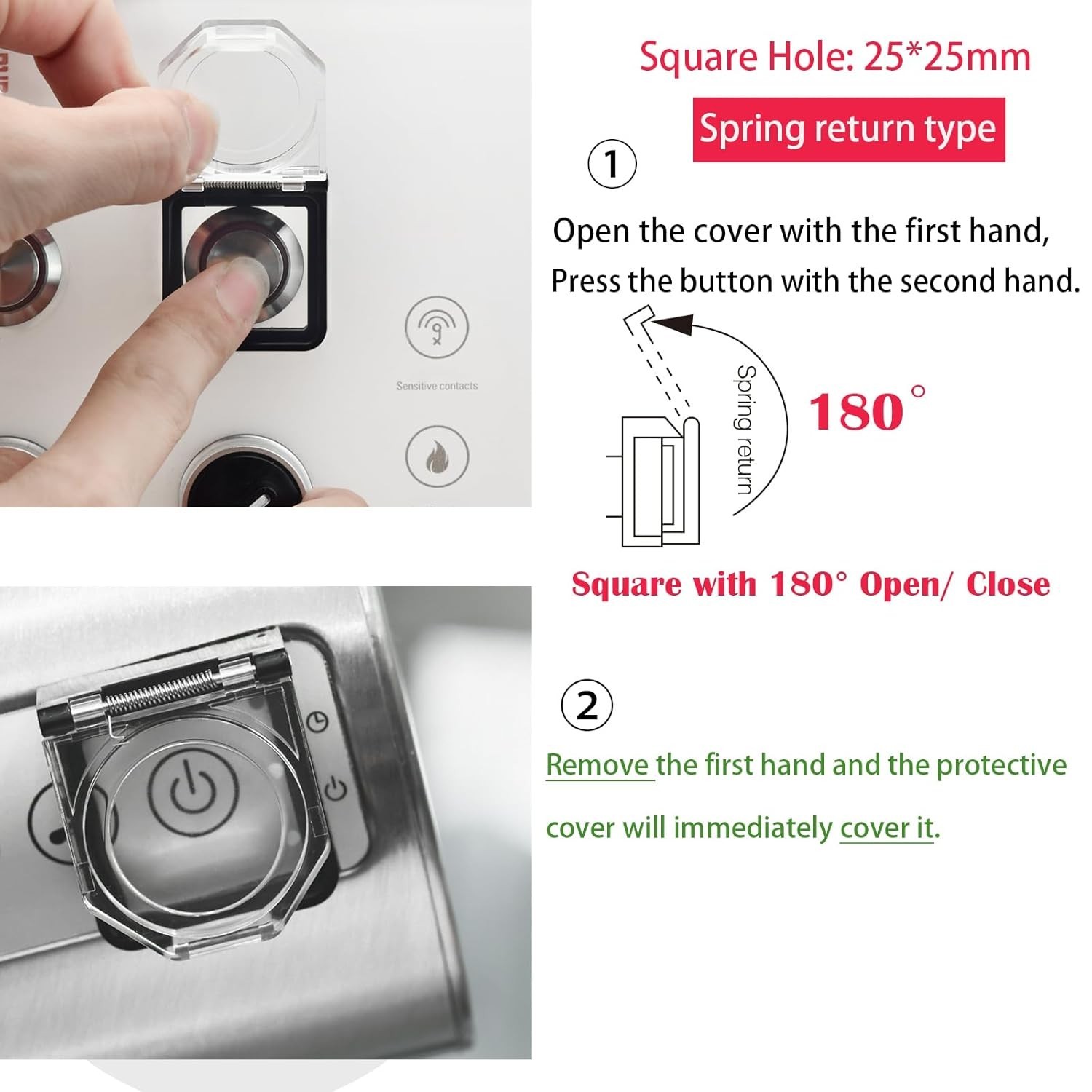 2Pcs Power Push Button Switch Cover Collision Resistant Dustproof Safety Swit...