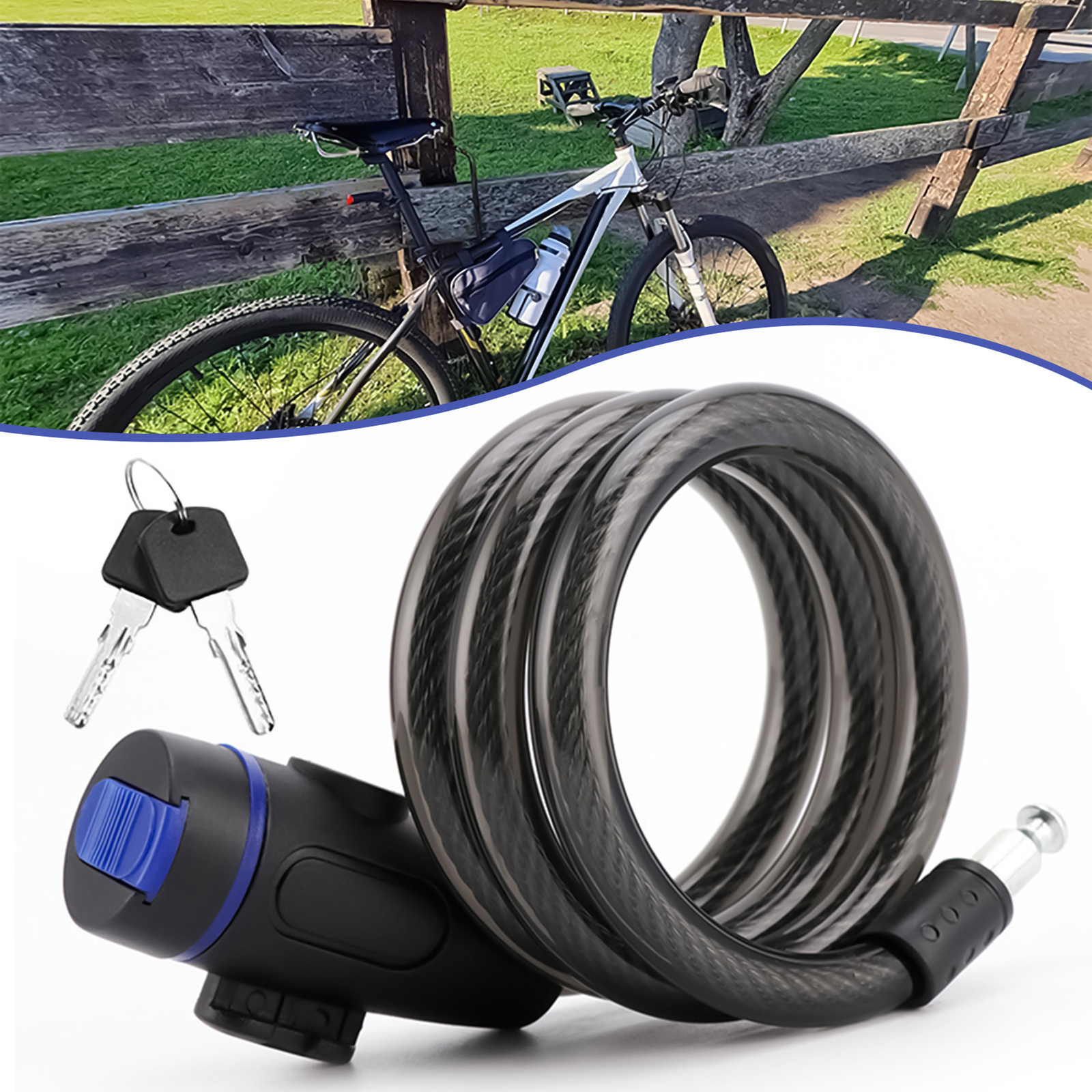 Heavy Duty Bicycle Cable Lock MTB Bicycle Anti-theft Security Steel Chain Lock