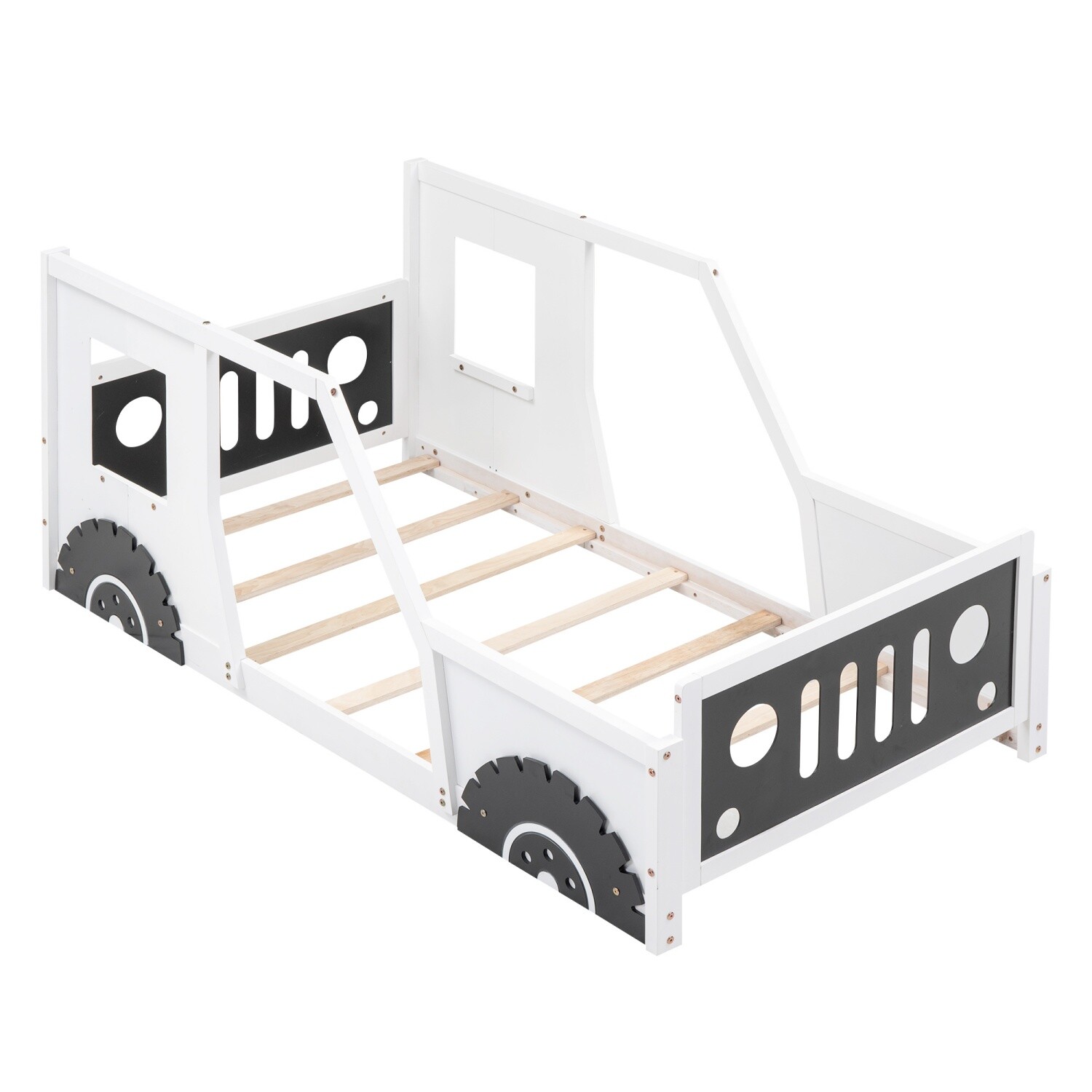 Twin/Full Size Bed Frame Wood Platform Bed Frame w/ Headboard and Footboard