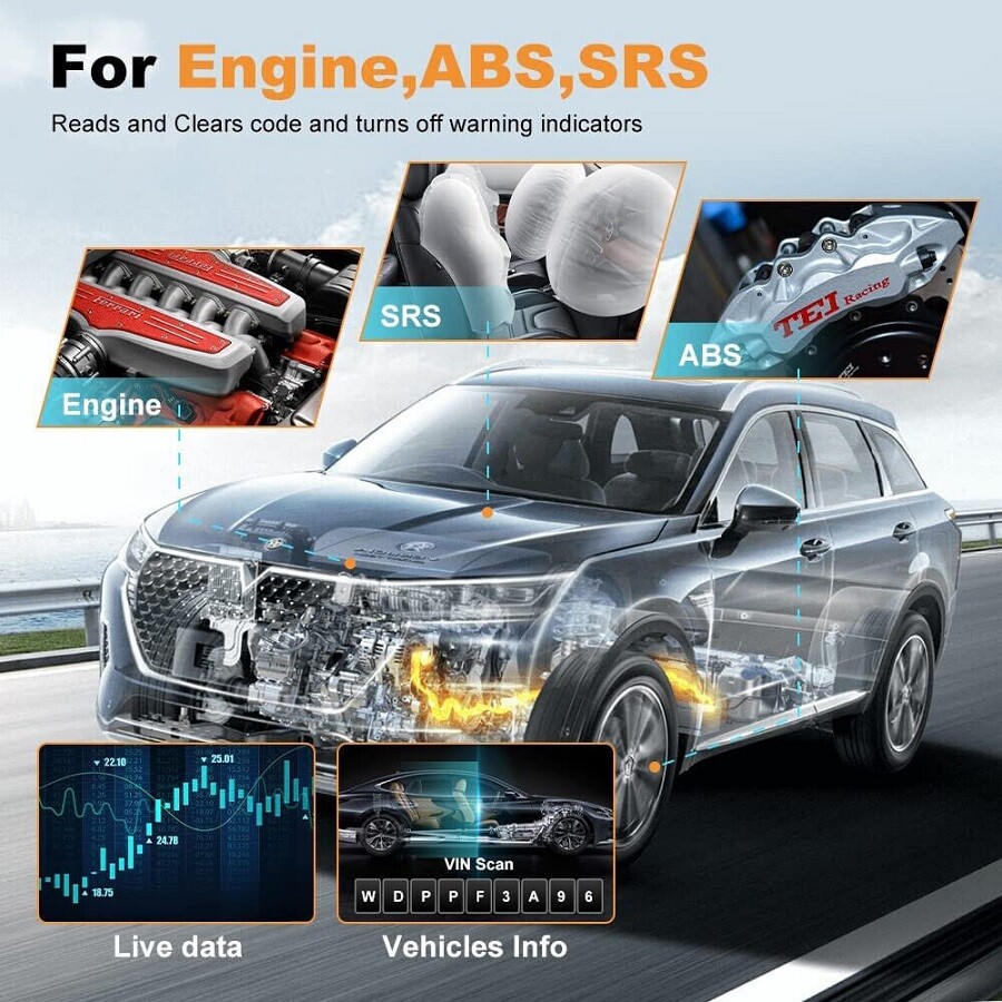 FOXWELL NT650 Elite Car OBD2 Scanner Code Reader ABS SRS Engine Diagnostic Tool