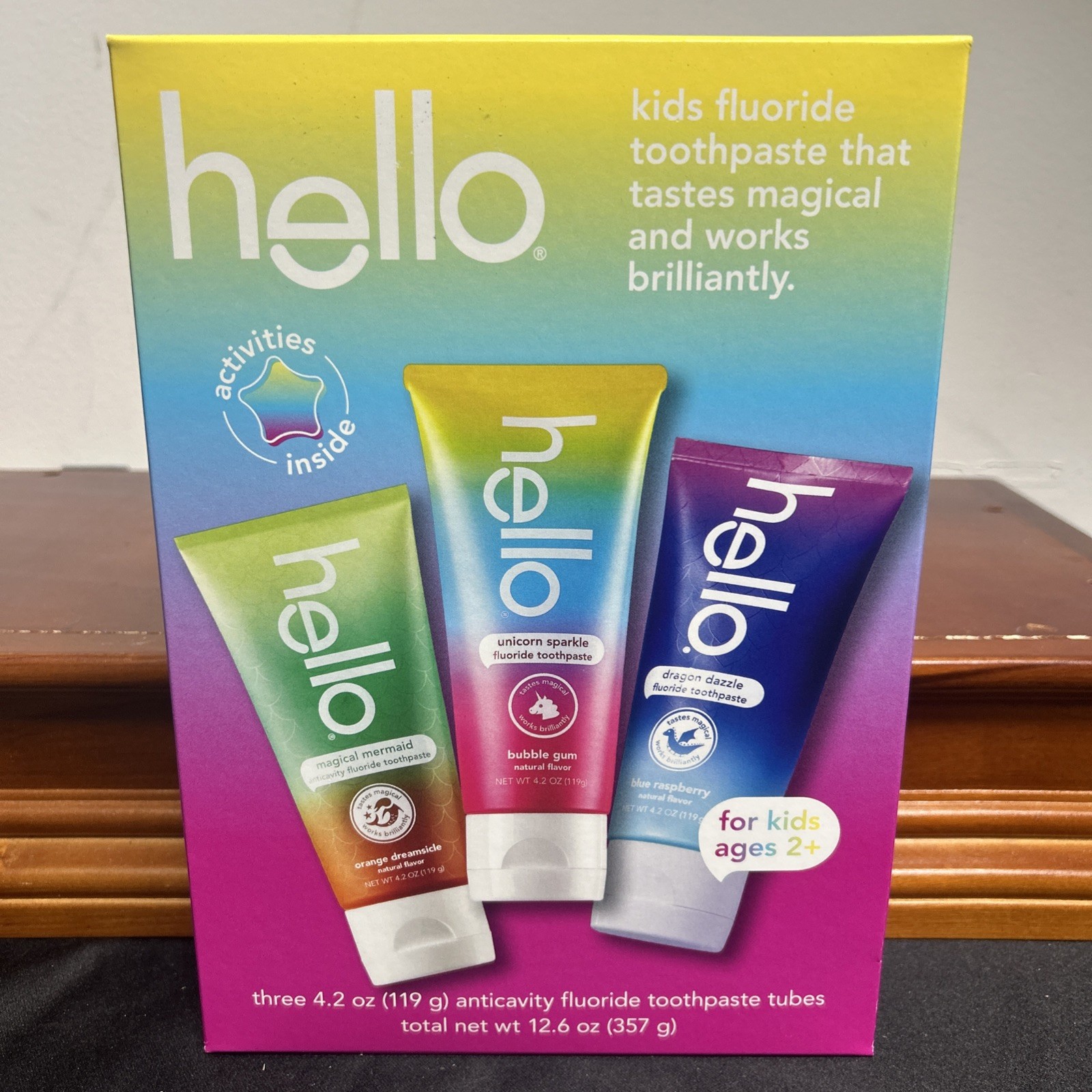 Hello Kids Toothpaste Fluoride Variety Pack, 3 pk./4.2 oz. EXP: 12/26