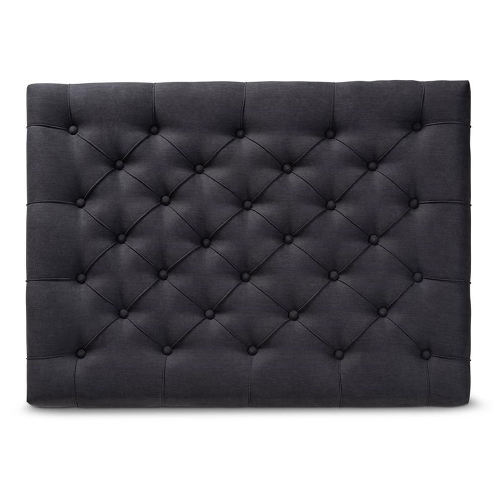 Bowery Hill Charcoal Linen Upholstered Graywashed Cocktail Ottoman