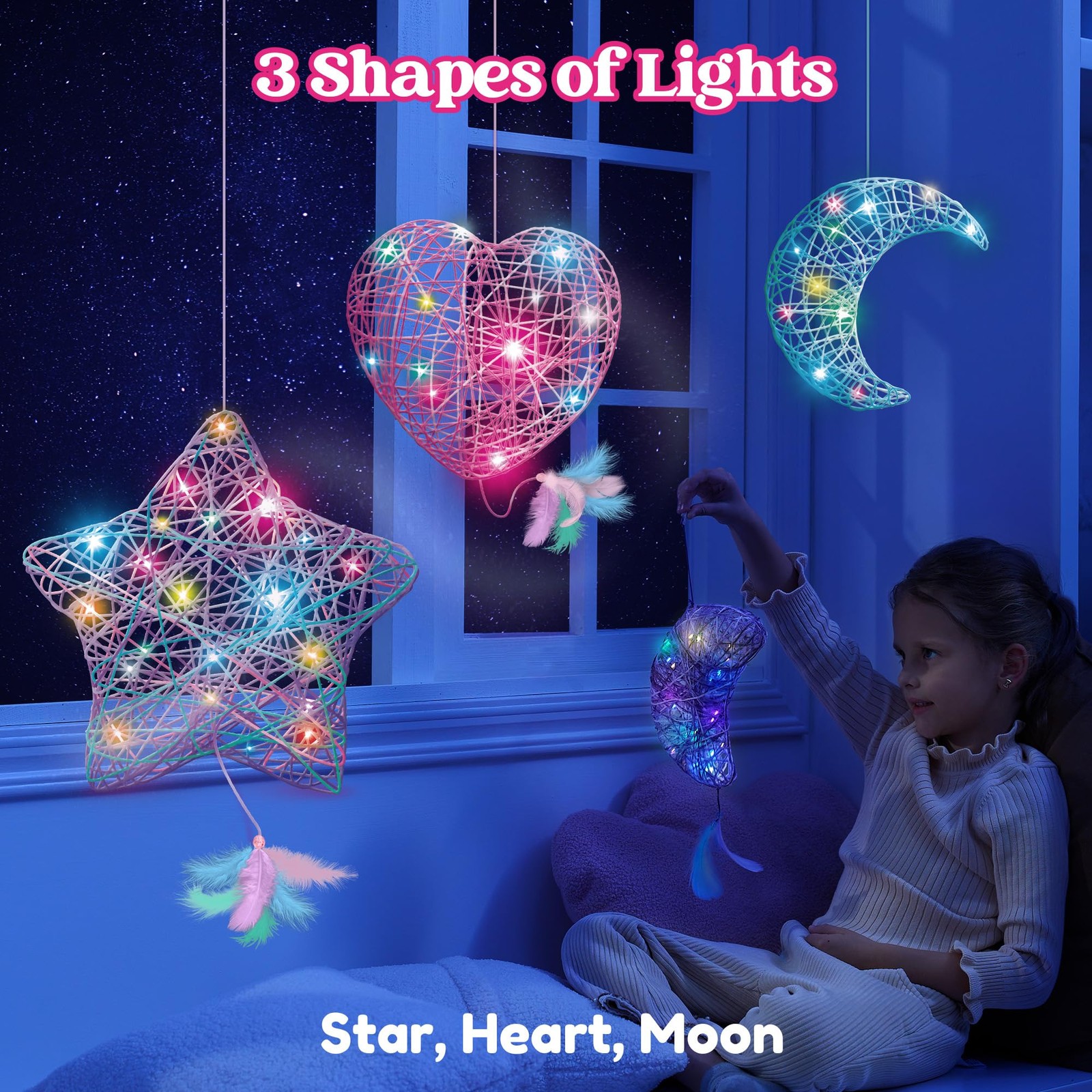 Klever Kits 3D String Art Kit for Kids, Light Up Small, Multi-Colored