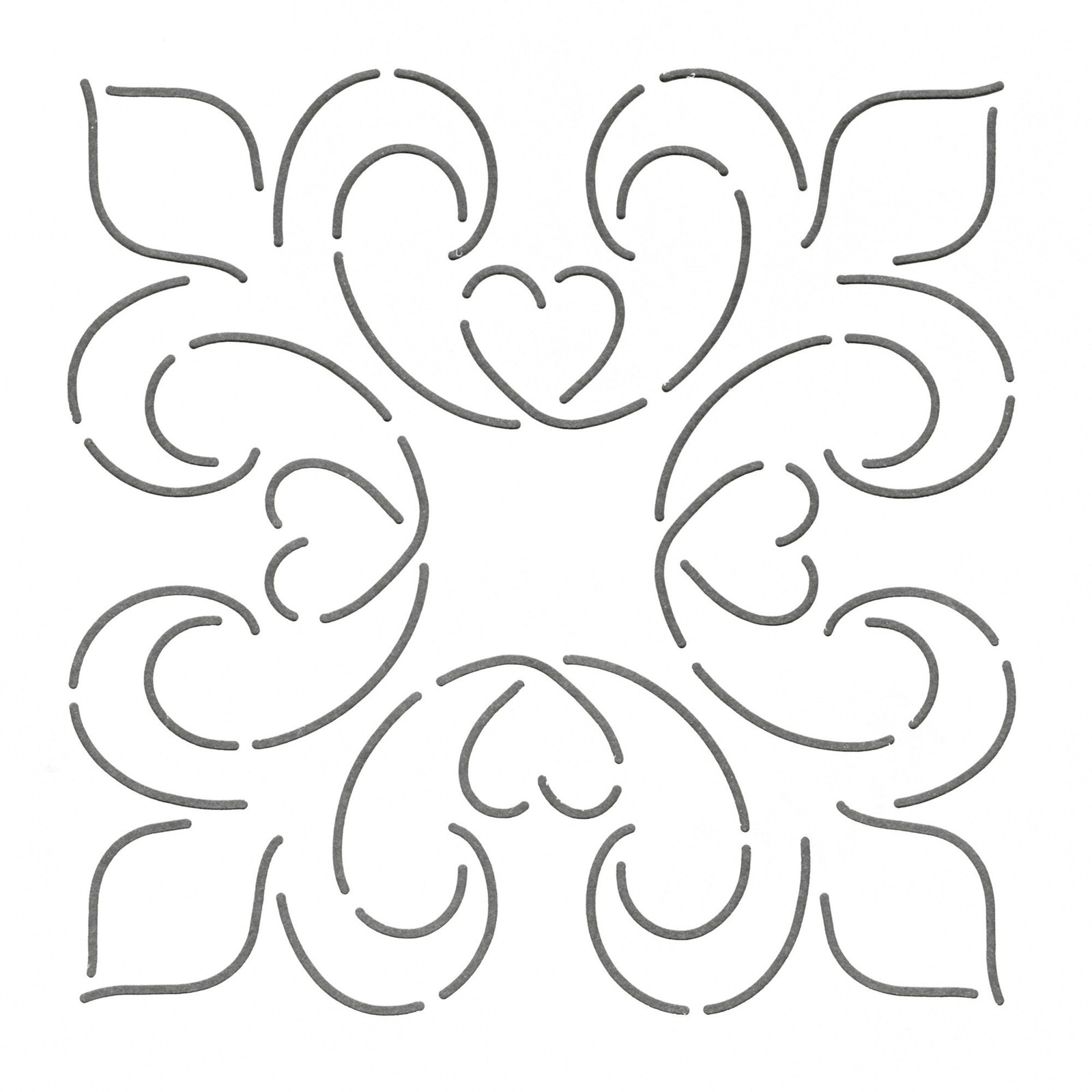 6 Inch White Mylar Stencil Template for Quilting Crafts by Hari Walner