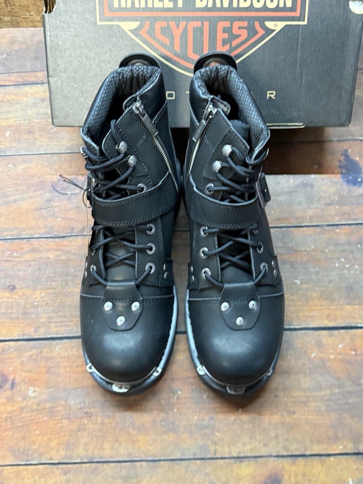 Harley-Davidson Men's Brake Buckle Black 6.00-Inch Motorcycle Boots D91684 10.5