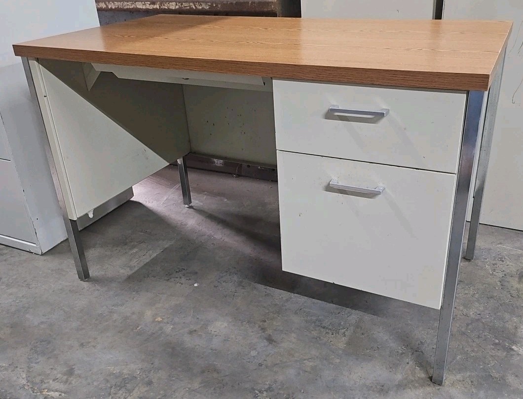 34002RML HON 45.25" W Right Angle Pedestal Desk w/ File Drawer Harvest & Putty