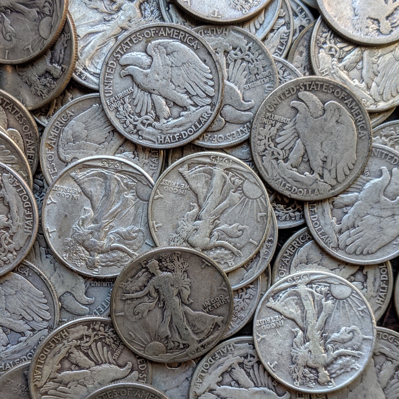 Walking Liberty Half Dollar Coin - CHOOSE HOW MANY - 1916 to 1947 Mixed Date Lot