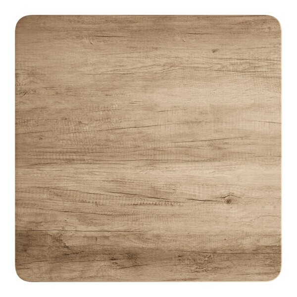36'' Square Restaurant Table Top with Gray Wood Laminate Top Finish