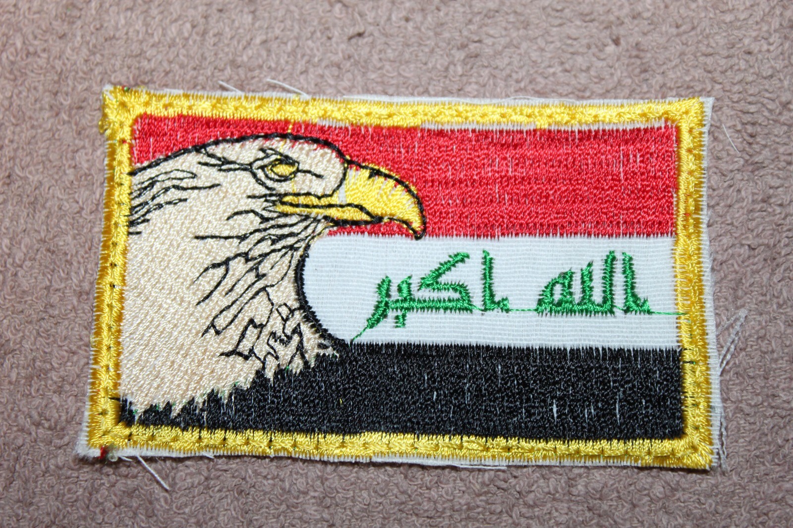 Original 2000's Era Iraqi Army "Iraq Eagle Flag" Uniform Patch