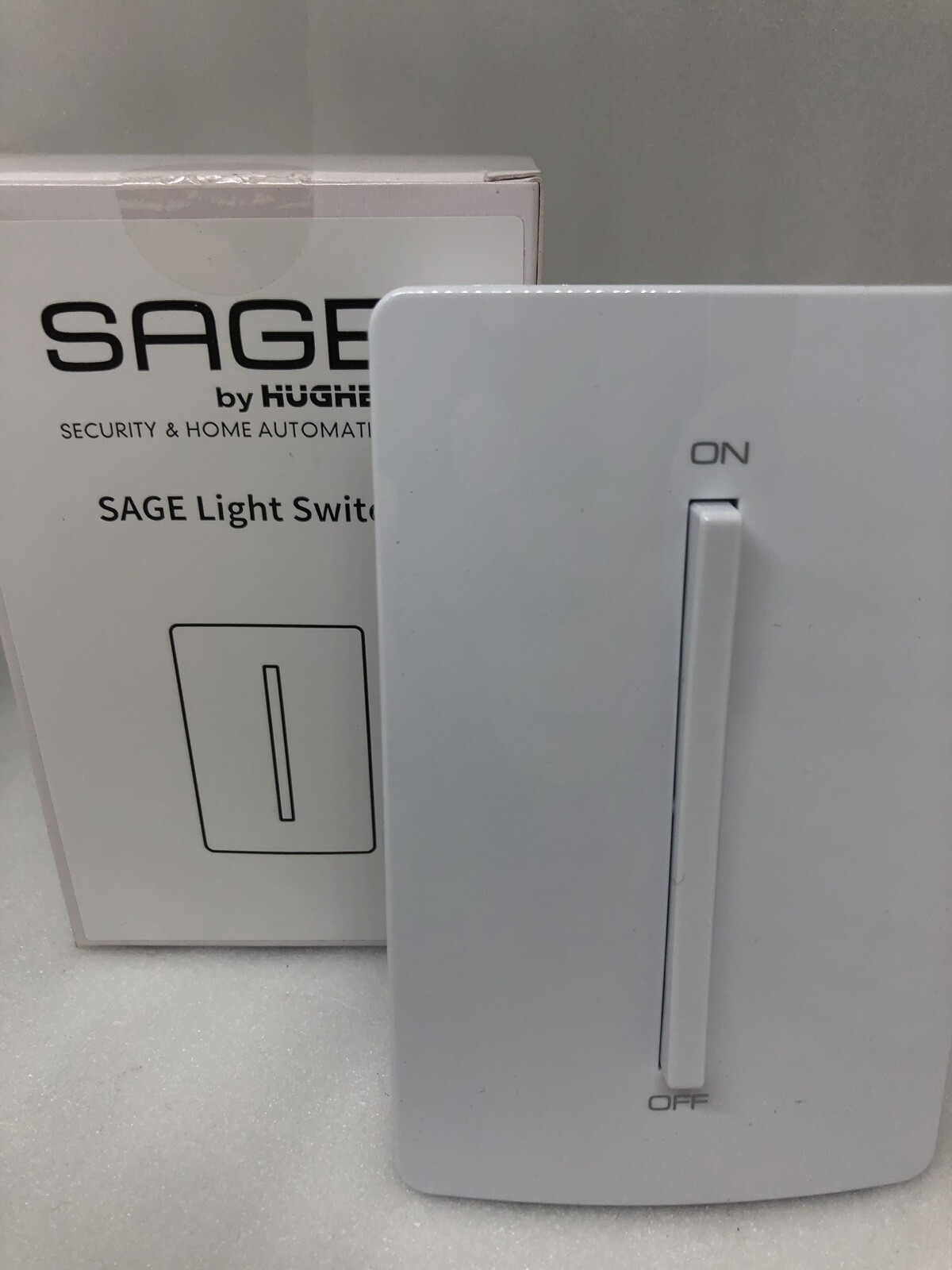 Hughes Sage Single Gang Light Switch White 296611  Home Automation