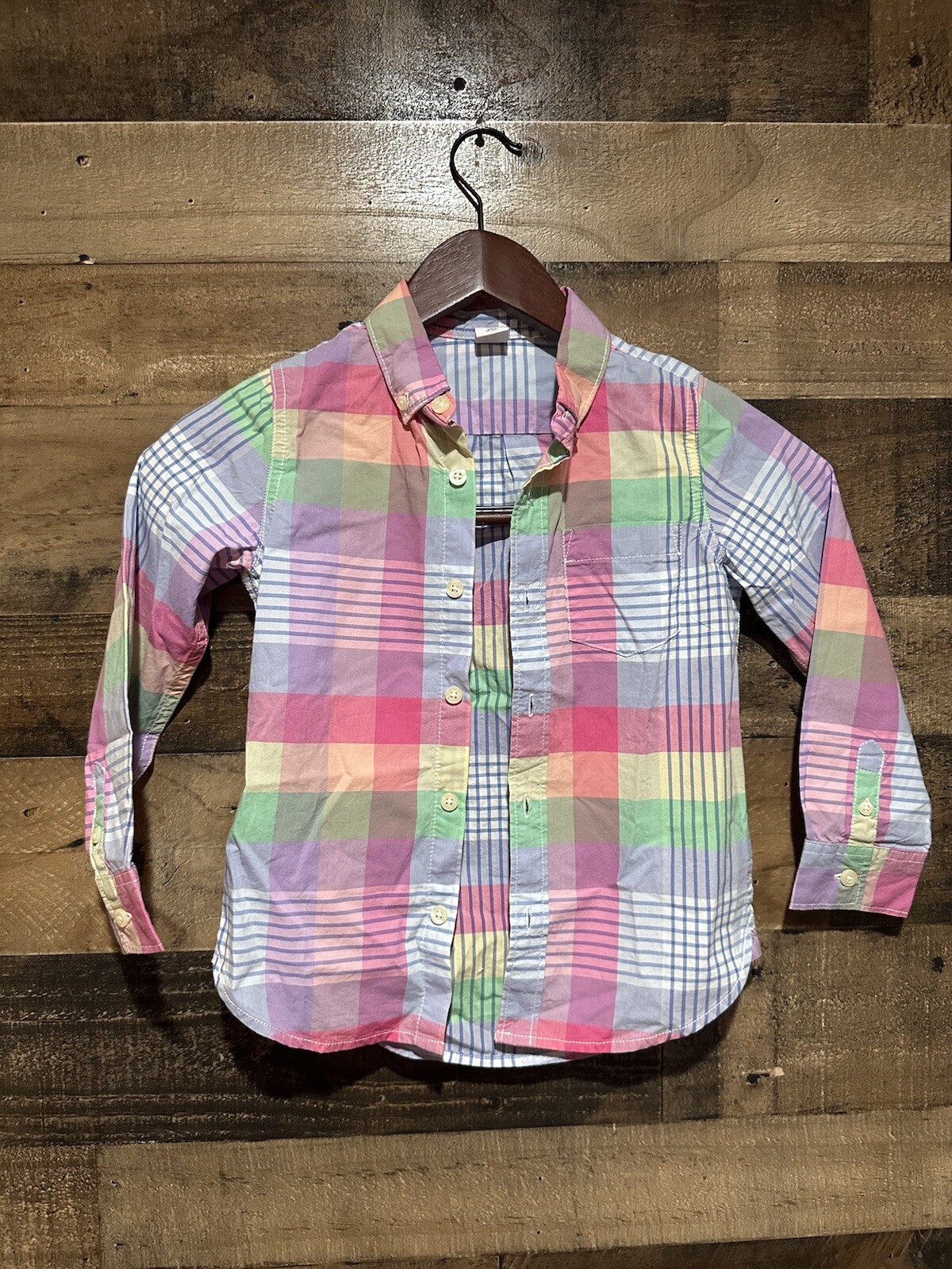 Baby Gap 5 Toddler Pink Plaid Button Front Top