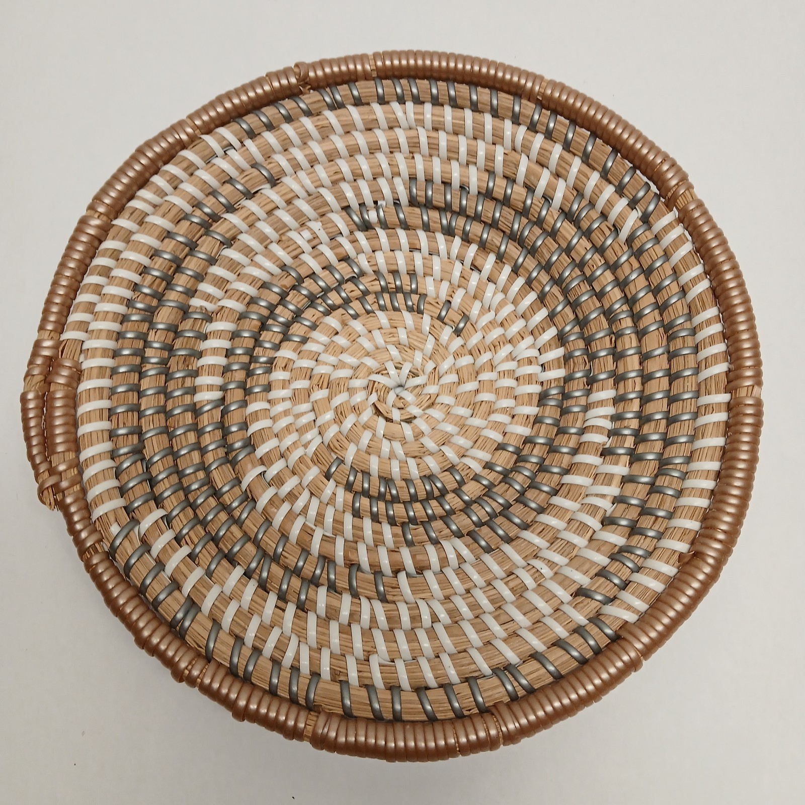 3 Piece Lot of Boho Round Wall Basket Decor, Seagrass Rattan Wicker Gallery Wall