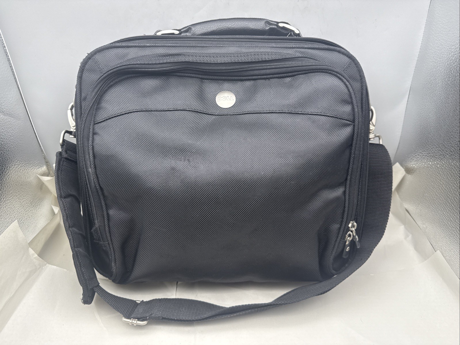 Dell Black Nylon Laptop Briefcase Bag 15" Shoulder Strap Padded Organizer *READ