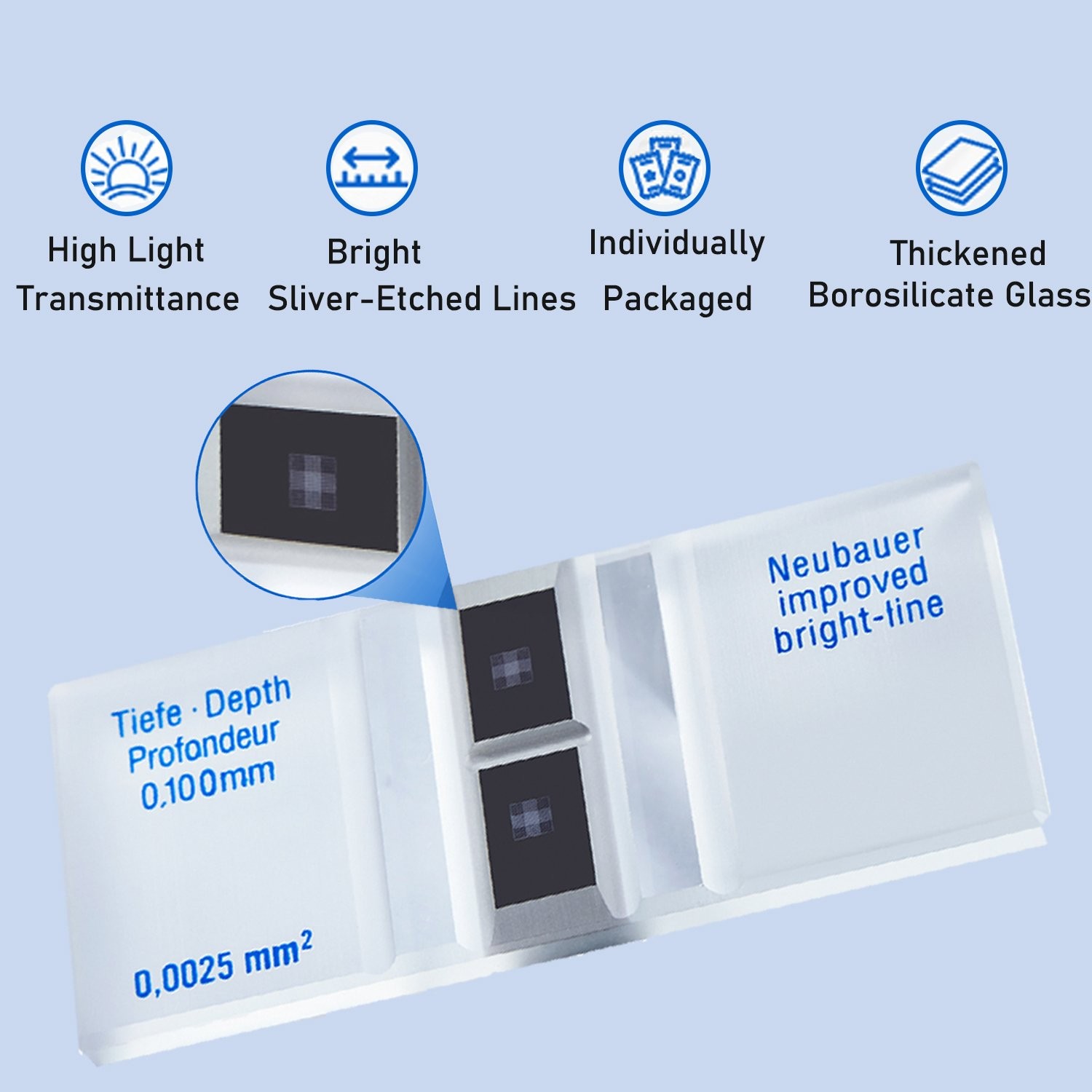 Cell Counting Chamber Hemocytometer Neubauer Improved Blood Counting Chamber