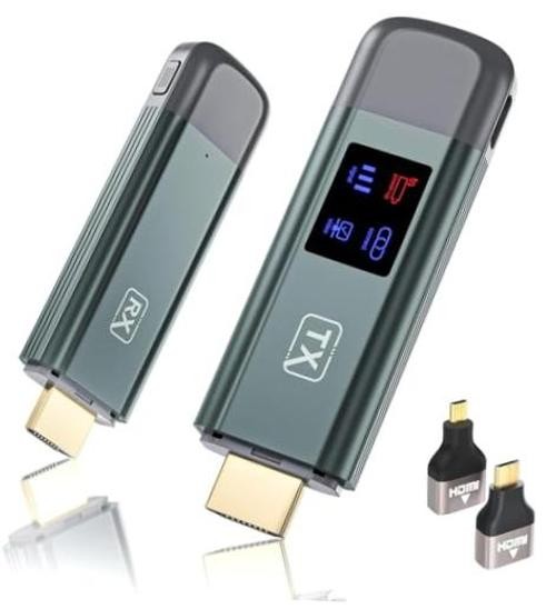 Wireless HDMI Transmitter and Receiver,  Wireless HDMI Extender 4K green