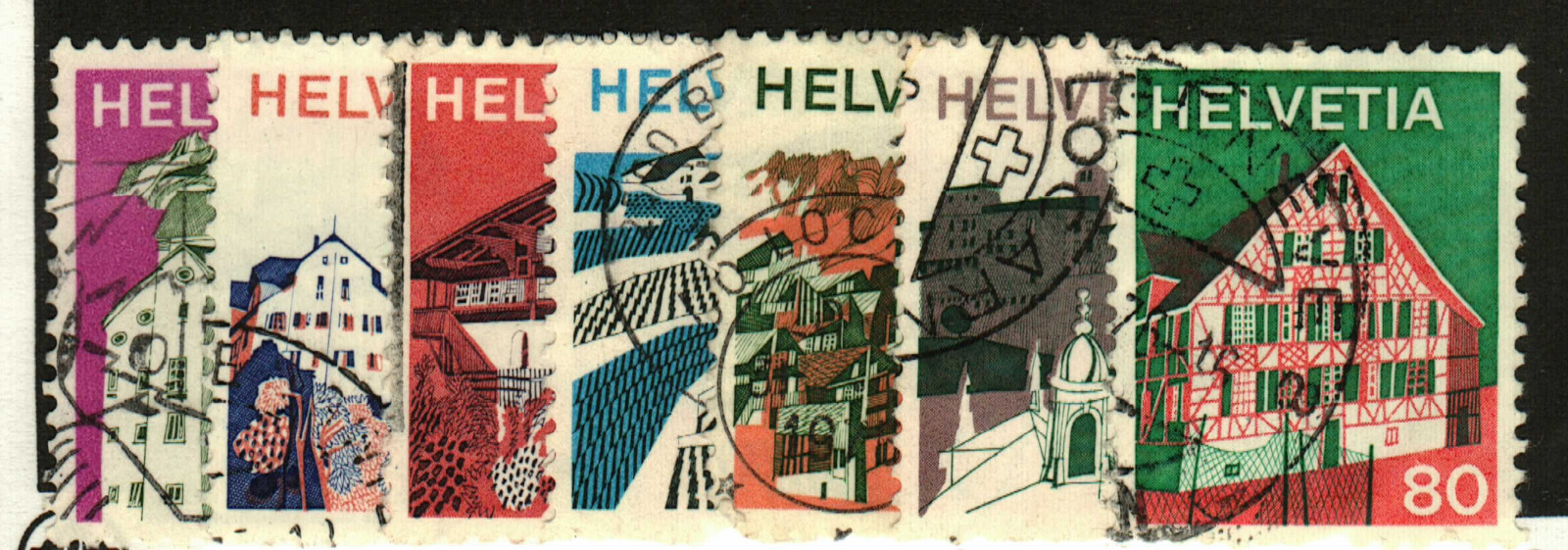 Switzerland #559-60, 562, 564-5, 567-8 used