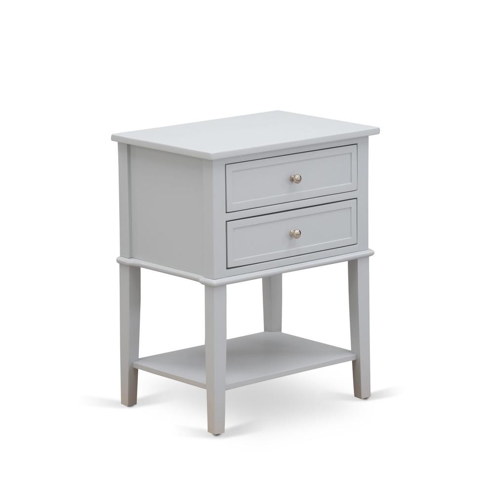 East West Furniture VL-14-ET Night stand For Bedroom with 2 Wood Drawers for...