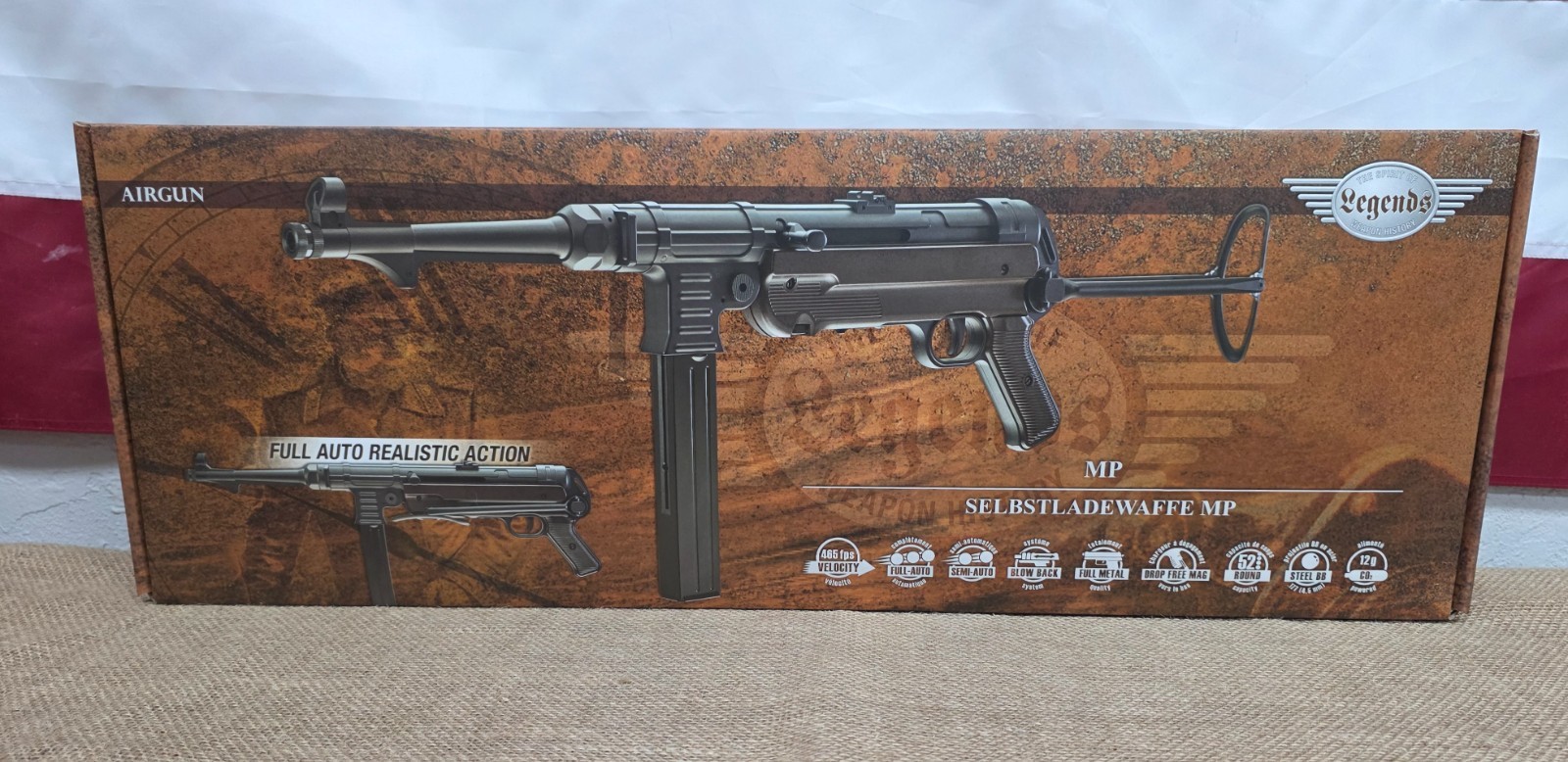 Umarex Legends MP 40 MP40 Full Auto CO2 Powered .177 BB Airgun, 450FPS - 2251813