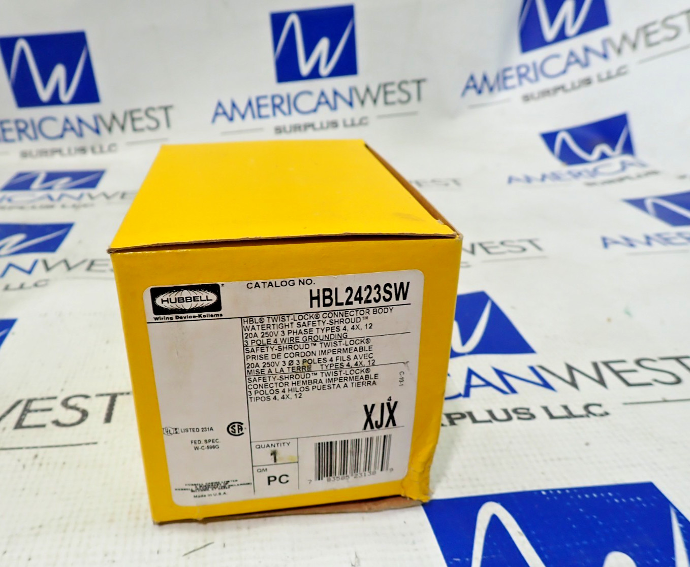 NEW Hubbell HBL2423SW Female Twist Lock Connector 20Amp 250V 3PH 3Pole 4W