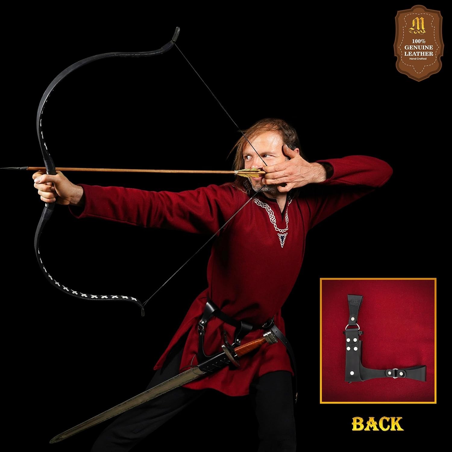 Genuine Leather Medieval Sword Frog