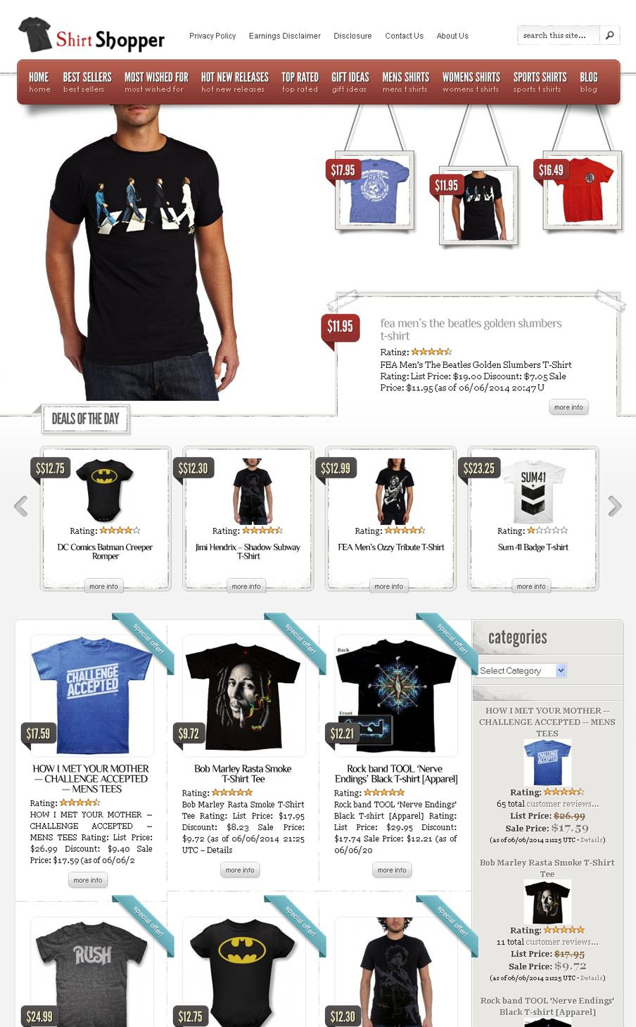 Get your own T-Shirts Store Affiliate Website + Free Hosting with SSL