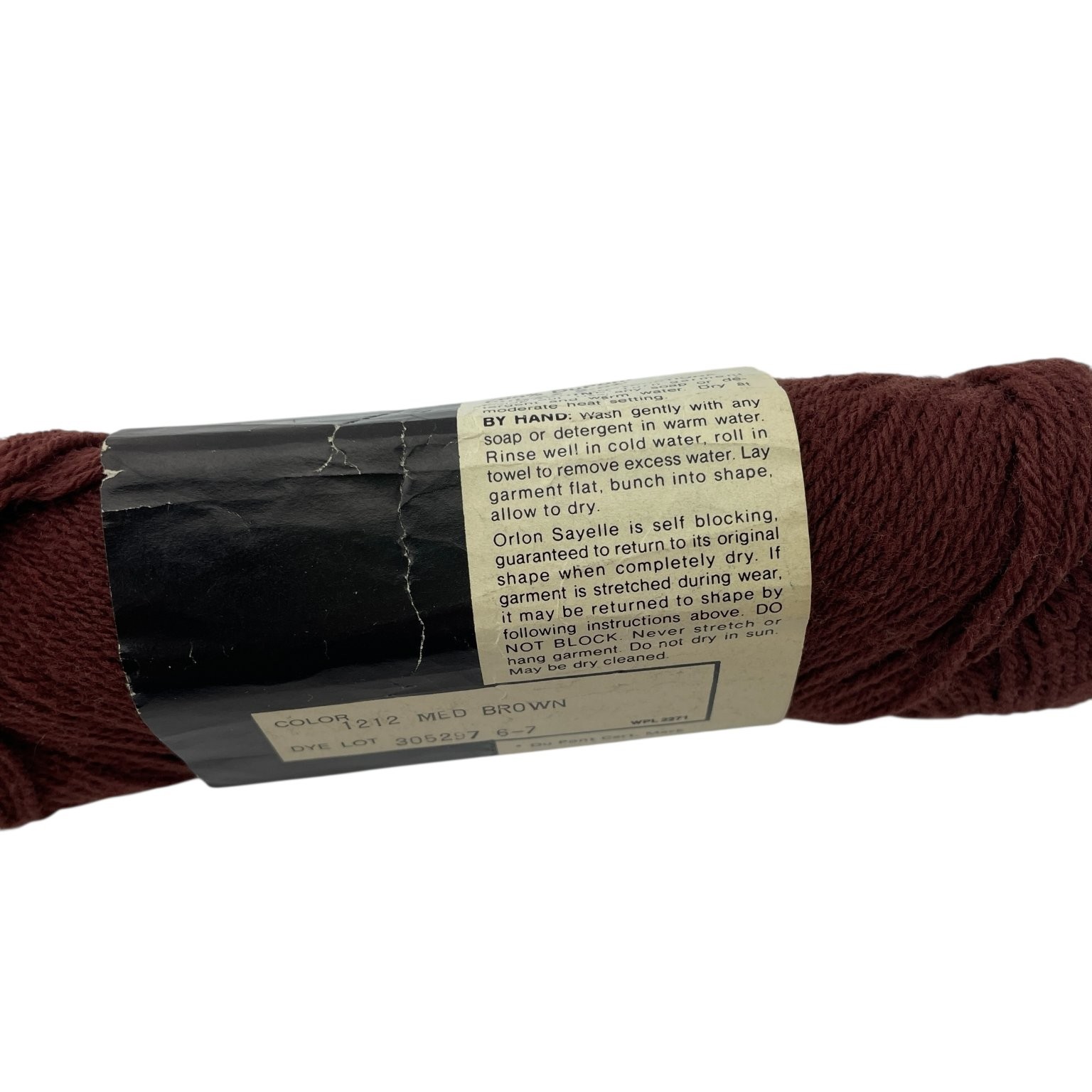 Lee Wards Orlon Sayelle Knitting Worsted Yarn 1.9oz Med Brown 4-Ply